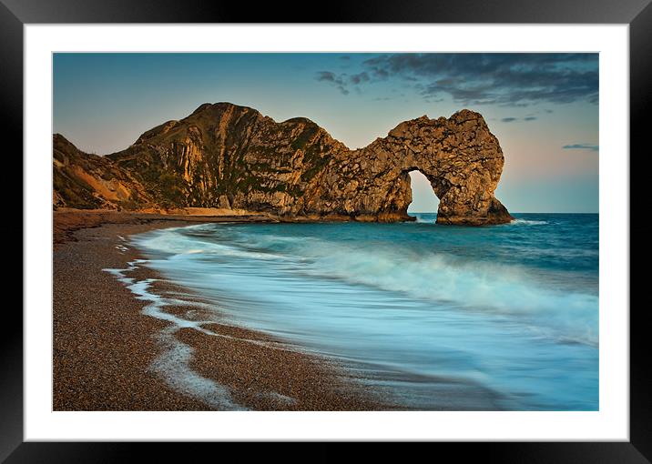 Stormy sea at Durdle Door Framed Mounted Print by Ashley Chaplin