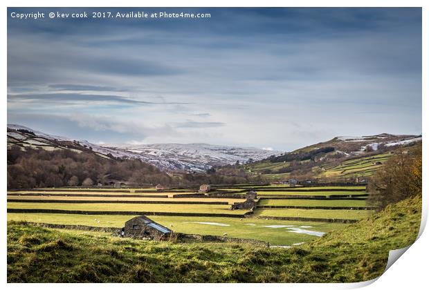 Gunnerside in the snow Print by kevin cook