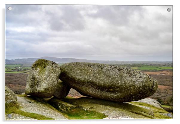 Boulders of Helmon Tor Acrylic by James Sedgemore