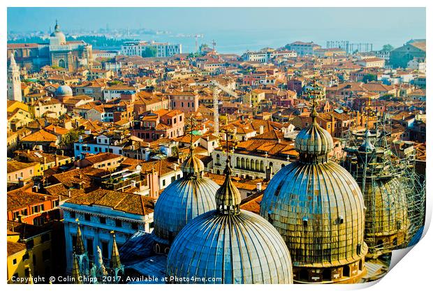 Venice rooftops Print by Colin Chipp