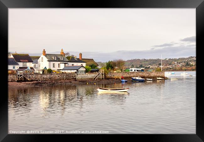  Peaceful Ringmore  on The River Teign Framed Print by Rosie Spooner