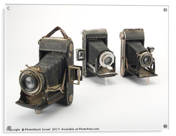 old film cameras Acrylic by PhotoStock Israel