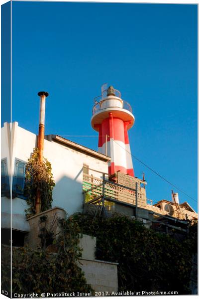 Light house at the old Jaffa port, Israel Canvas Print by PhotoStock Israel