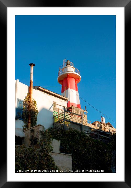 Light house at the old Jaffa port, Israel Framed Mounted Print by PhotoStock Israel