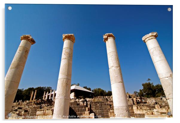 Israel, Bet Shean columns Acrylic by PhotoStock Israel