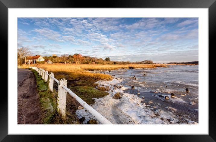 Frozen River Yar Freshwater Isle Of Wight Framed Mounted Print by Wight Landscapes