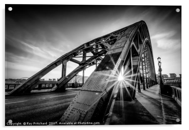 Sun and the Tyne Bridge Acrylic by Ray Pritchard