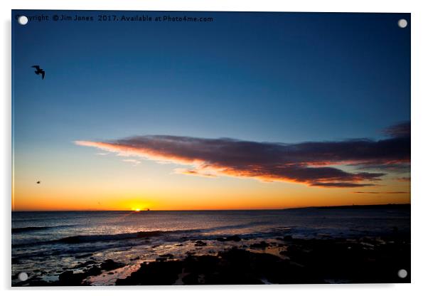 Sunrise over Whitley Bay Acrylic by Jim Jones