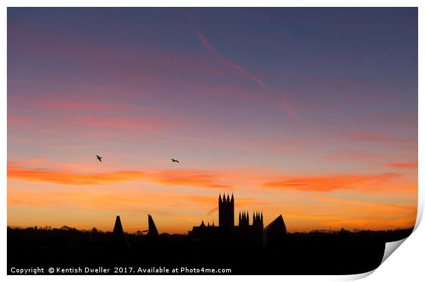 Abstract Dawn Over Canterbury Cathedral Print by Kentish Dweller