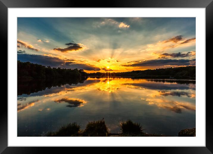 Sunset Reflection Framed Mounted Print by Colin Stock