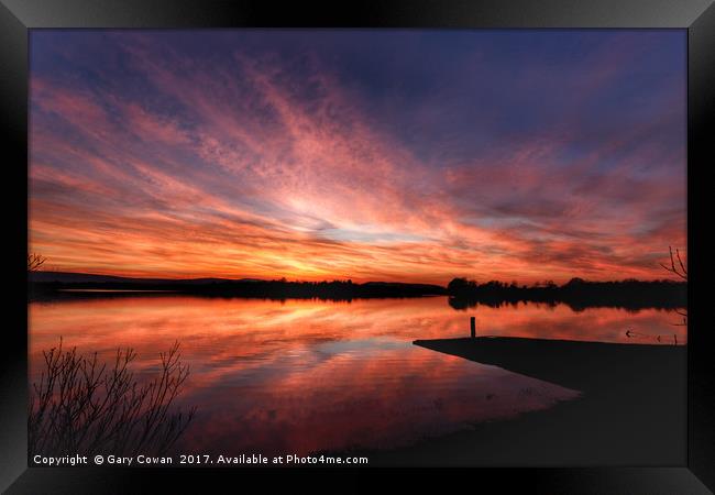 Corradillar Red Sunset Framed Print by Gary Cowan