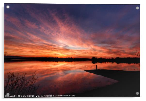 Corradillar Red Sunset Acrylic by Gary Cowan