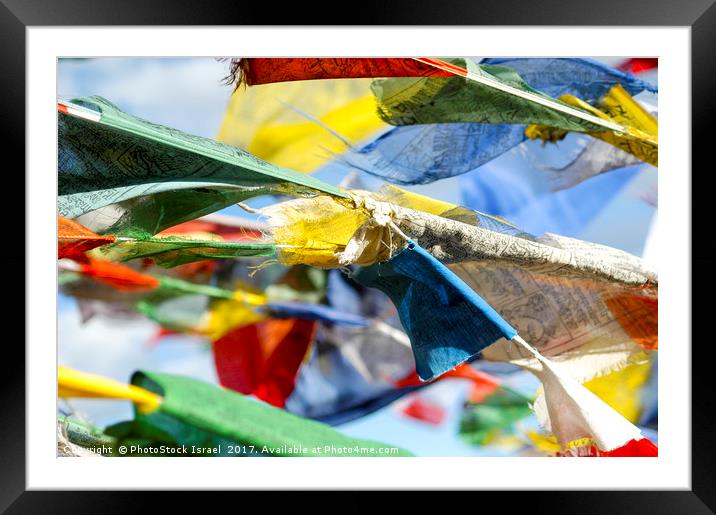 Buddhist prayer flags Framed Mounted Print by PhotoStock Israel
