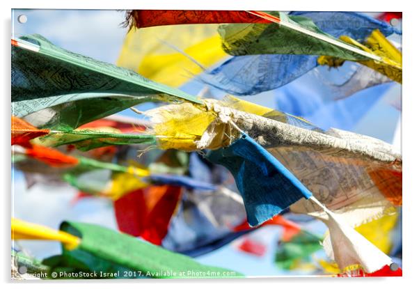 Buddhist prayer flags Acrylic by PhotoStock Israel