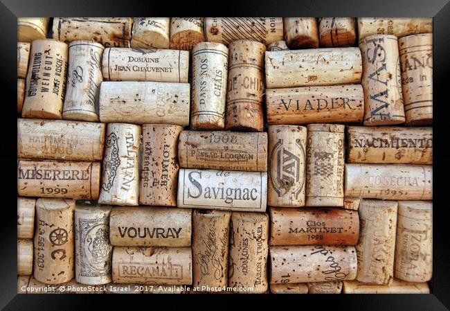 an assortment of wine bottle corks Framed Print by PhotoStock Israel