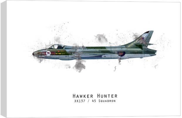 Hunter Sketch - XK137 Canvas Print by J Biggadike