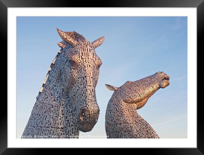 First Light at the Kelpies Framed Mounted Print by Stephen Taylor