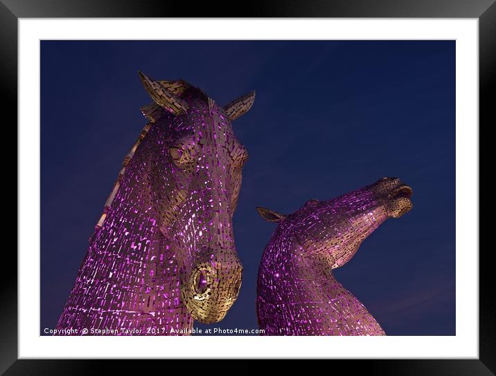 Blue Hour at the Kelpies Framed Mounted Print by Stephen Taylor