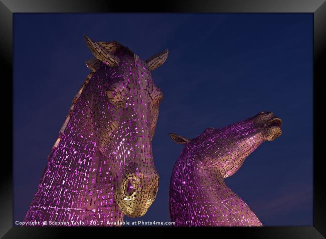 Blue Hour at the Kelpies Framed Print by Stephen Taylor