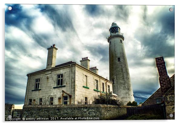 Marys Lighthouse Acrylic by Antony Atkinson
