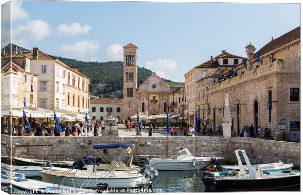 St Stephens Square in Hvar Town Canvas Print by Jason Wells