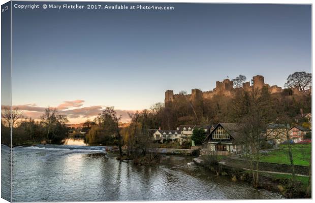 Ludlow Views from the Teme Canvas Print by Mary Fletcher
