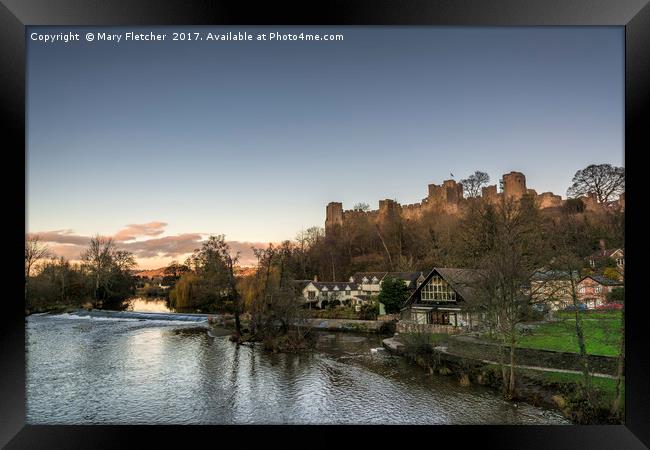 Ludlow Views from the Teme Framed Print by Mary Fletcher
