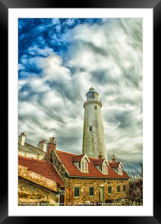 Tynmouth Lighthouse Framed Mounted Print by Antony Atkinson