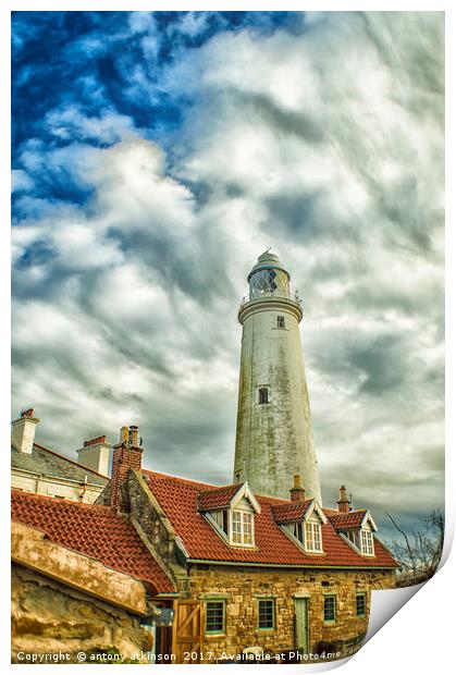 Tynmouth Lighthouse Print by Antony Atkinson