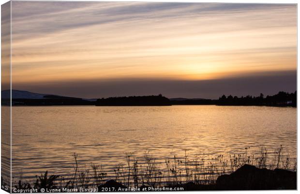 Winter Sunset over Gladhouse Reservoir Canvas Print by Lynne Morris (Lswpp)