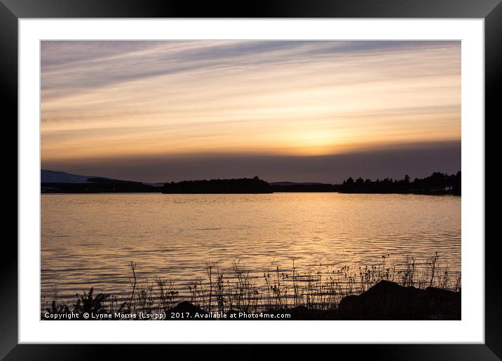 Winter Sunset over Gladhouse Reservoir Framed Mounted Print by Lynne Morris (Lswpp)