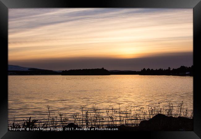 Winter Sunset over Gladhouse Reservoir Framed Print by Lynne Morris (Lswpp)