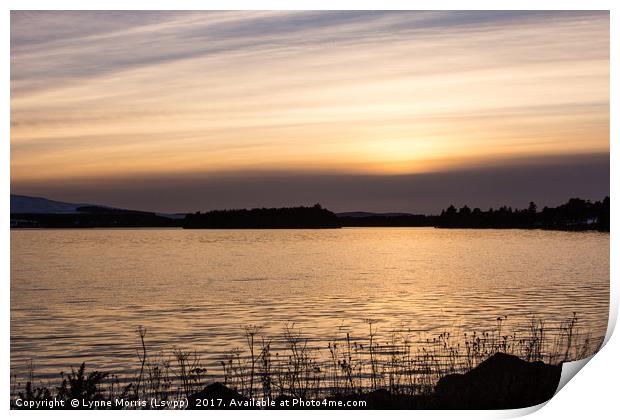 Winter Sunset over Gladhouse Reservoir Print by Lynne Morris (Lswpp)