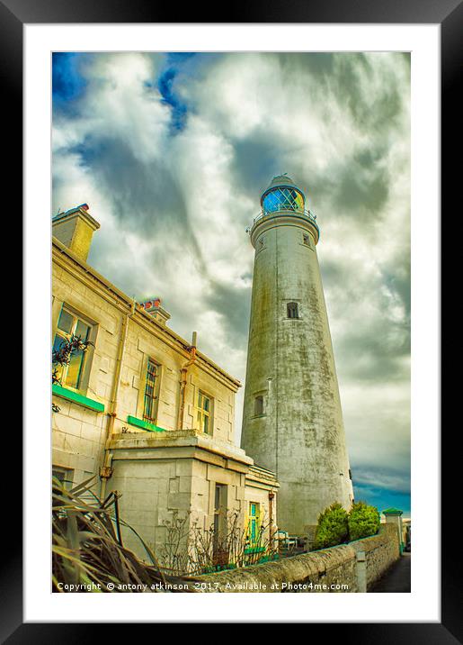Lighthouse at Tynemouth Framed Mounted Print by Antony Atkinson