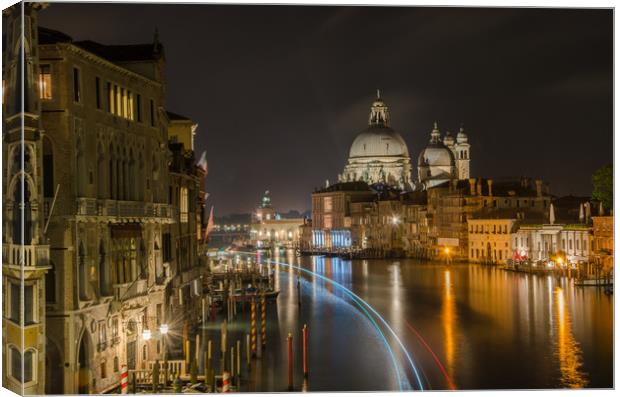Venice by Night Canvas Print by ANDREW HUDSON
