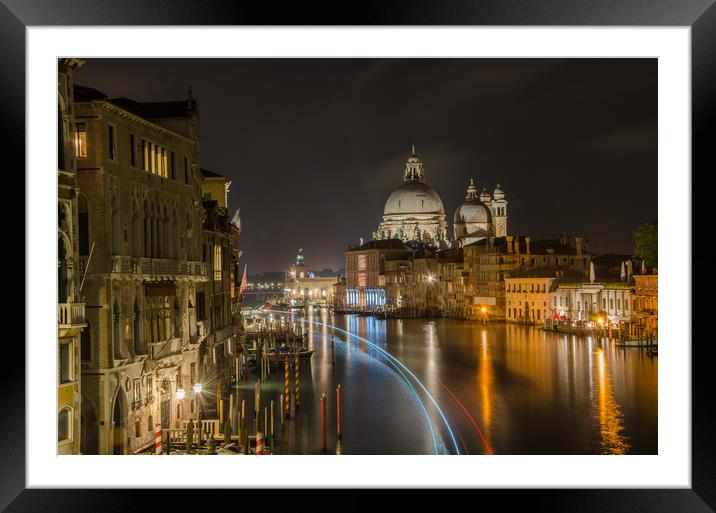 Venice by Night Framed Mounted Print by ANDREW HUDSON