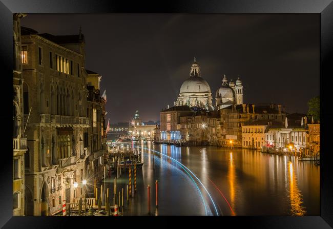 Venice by Night Framed Print by ANDREW HUDSON