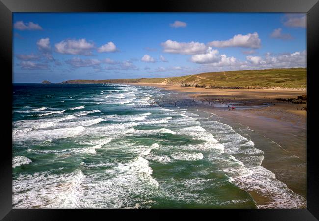 Perranporth Surf Framed Print by Oxon Images