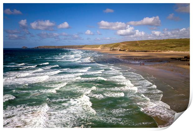 Perranporth Surf Print by Oxon Images