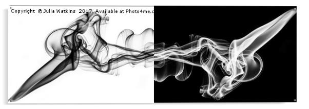 Smoke abstract in Black and White  Acrylic by Julia Watkins