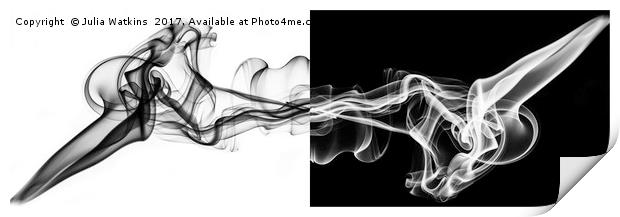 Smoke abstract in Black and White  Print by Julia Watkins