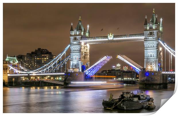 Tower Bridge Opening Print by peter tachauer