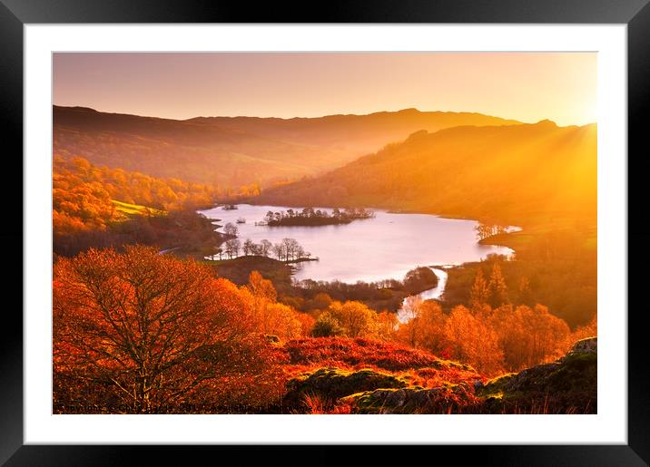Rydal Water at sunrise Framed Mounted Print by Chris Harris