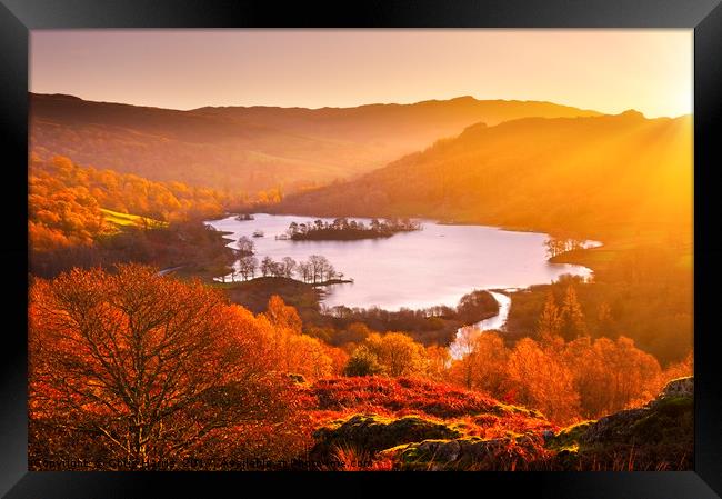 Rydal Water at sunrise Framed Print by Chris Harris