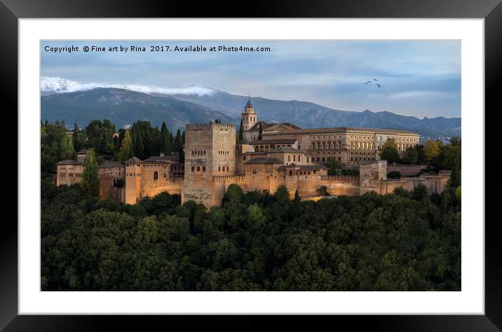 Alhambra, Granada Framed Mounted Print by Fine art by Rina