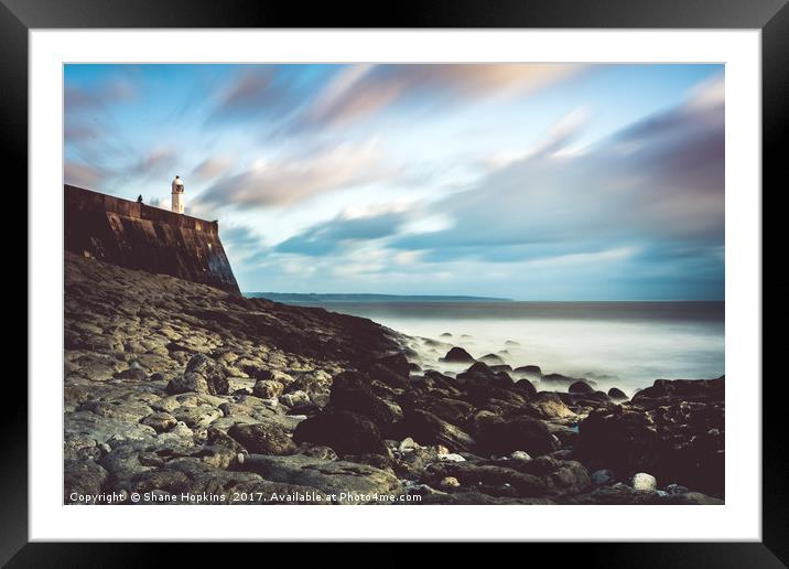 Shadows and the Wall, Porthcawl Framed Mounted Print by Shane Hopkins