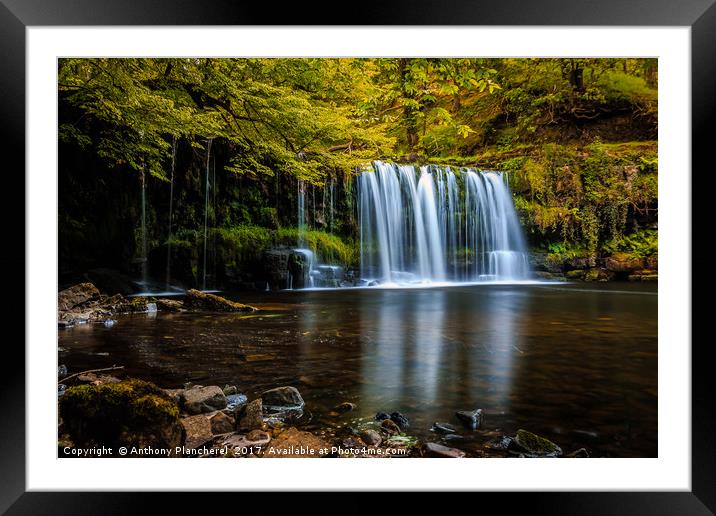 Upper Gushing Falls Framed Mounted Print by Anthony Plancherel