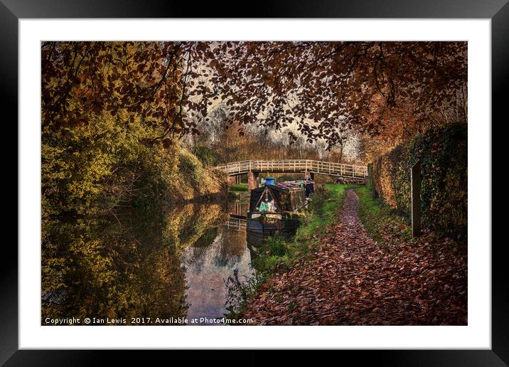 Autumnal Towpath Framed Mounted Print by Ian Lewis