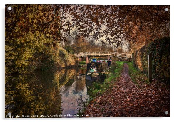 Autumnal Towpath Acrylic by Ian Lewis