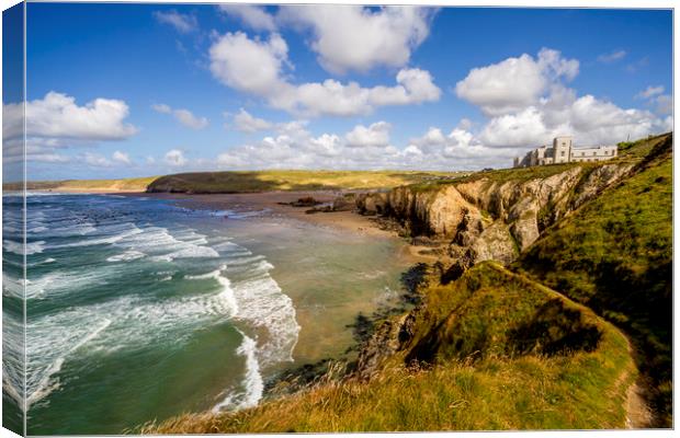 The Coastal Path at Perranporth Canvas Print by Oxon Images
